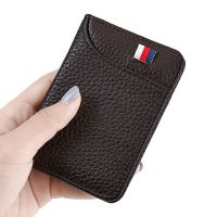 Ultra-thin Leather Card Bag Men Business Card Holder Mini Wallet Small Pocket Purse Bank Credit Card Storage Holder Case Card Holders