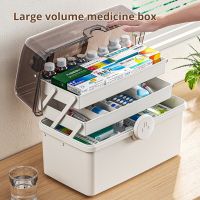 1Pc สีขาวความจุขนาดใหญ่กล่องยาสำหรับ Home Medicine Storage Multi Layer Classification Home Medicine