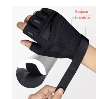 ***รุ่นโชว์นิ้ว*** Tactical gloves ถุงมือยกน้ำหนัก ถุงมือฟิตเนส ถุงมือกลางแจ้ง ถุงมือ มอเตอร์ไซร์ Fitness Glove outdoor