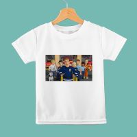 Fireman Sam Print Children T-shirts Europe Popular Animation Toddler Boy Clothes Basic Tops Outdoor Casual Fashion Kids T Shirt