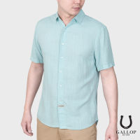 GALLOP : LINEN CASUAL SHIRT เสื้อเชิ๊ตผ้าลินินแขนสั้น รุ่น GW9023-สี Green Mint - เขียว / ราคาปกติ 1,490.-