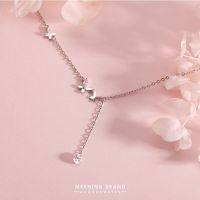 MeeningBrand❀สร้อยคอเงิน THREE LITTLE BUTTERFLY DIAMOND [02-0028]