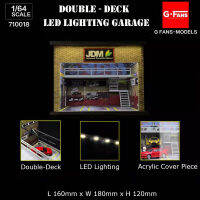 G-Fans 1:64ประกอบ Diorama Double-Desk LED Lighting โรงรถรุ่น Car Parking Lot Display - JDM Version