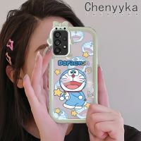 Chenyyyka เคสปลอกสำหรับ Samsung A53 5G ลายการ์ตูนโดราเอมอนน่ารักใหม่นิ่มใสกันกระแทกเคสมือถือสร้างสรรค์เลนส์กล้องถ่ายรูปสัตว์ประหลาดน้อยน่ารักป้องกันปลอกซิลิโคนเคสใส