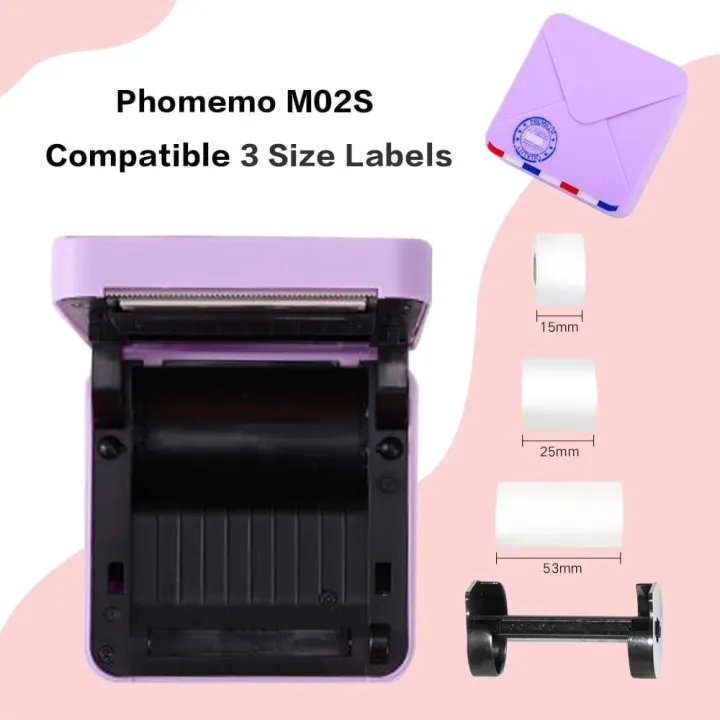 phomemo-เครื่องพิมพ์ฉบับกระเป๋า-m02s-ไร้สายบลูทูธภาพความร้อนและเครื่องพิมพ์ฉลาก304dpi-สำหรับ-iphone-และ-android-โทรศัพท์3สี