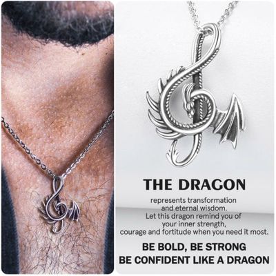 Unique Matching Dragon Wing Love Heart Pendant Necklace Couple Family Friendship Necklace Jewelry Gift For Women Men Lovers
