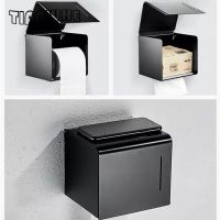 Matte Black Toilet Paper Holder Wall Mount Bathroom Tissue Holder Mobile Phone Rack Paper Towel Holder Toilet Roll Holders