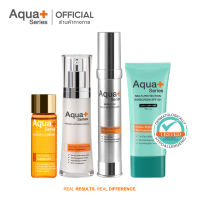 (ส่งฟรี) AquaPlus Enriched-C Serum 15 ml. &amp; Radiance-Intensive Essence 30 ml. &amp; Multi-Protection Sunscreen SPF50+/PA++++ 50 ml. &amp; Bright-Up Daily Moisturizer 30 ml.  ชุดเซ็ตสุดคุ้ม ดูแลปัญหาผิว