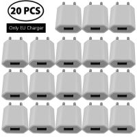 20Pcs White 5V 1A 5W Eu Wall Charger Portable Power Adapters AC Home Travel Usb Charger For Iphone Samsung S10 S8 Htc Lg Huawei