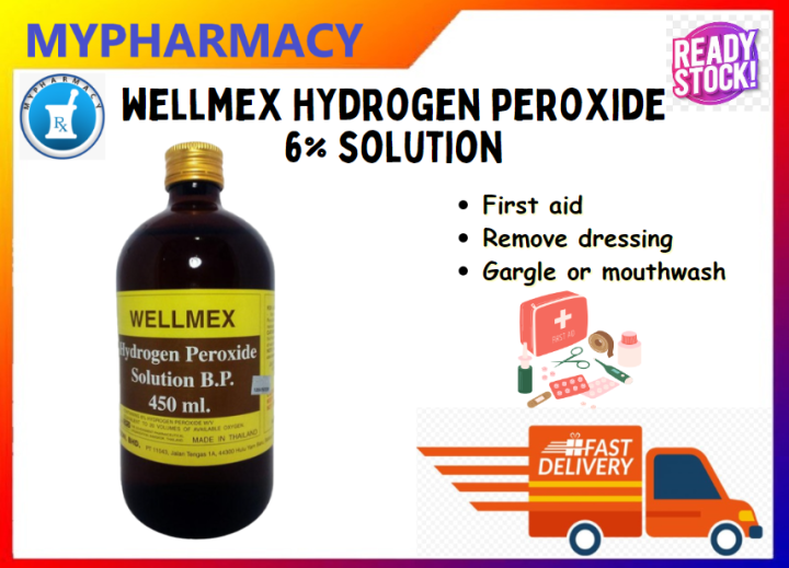 Stock Clearance Wellmex Hydrogen Peroxide 6 Solution 450ml Expjan 2024 Lazada 