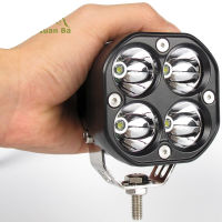 รถมอเตอร์ไซค์4ทางวิบากสีขาว4x สปอตไลท์ไฟขับรถไฟบาร์ Led 3นิ้ว12V 24V สำหรับรถยนต์ไฟตัดหมอกสีเหลือง