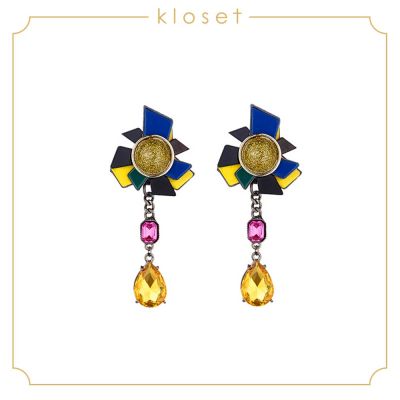 Kloset (SS18-ACC013)Mini Windy Earrings ต่างหู ต่างหูแฟชั่น ต่างหูดับเพรช ต่างหูห้อย