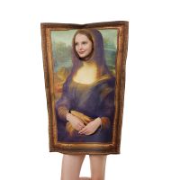 พร้อมส่งสุภาพสตรี Mona Lisa คอสเพลย์ฮาโลวีนคอสตูม ชุดคอสเพลย์จิตรกรรมกรอบรูปตลกสำหรับผู้ใหญ่ เลดี้เฟสติวัลปาร์ตี้เวทีแสดงชุดแฟนซีอุปกรณ์ประกอบฉาก