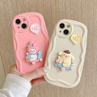 ตัวการ์ตูนน่ารัก3D My Melody PomPomPurin เคสโทรศัพท์มือถือสำหรับ iPhone 14 Pro Max 13 Pro Max 12 Pro Max ซิลิโคนนิ่มฝาครอบด้านหลังสำหรับ iPhone 11