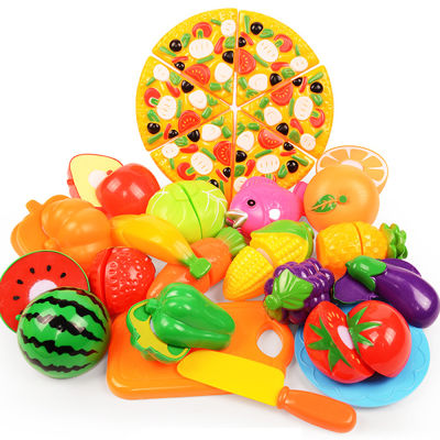 35Pcs+ pizza Baby Kitchen Cooking Set DIY Pretend Play Kids Kitchen Toys Plastic Food Set Cutting Fruit Children Kid Educational Toys