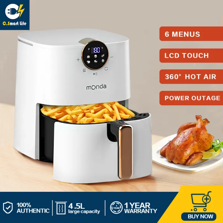 Monda Air Fryer 4.5L Digital Touch Screen Air Fry Oilfree Healthy