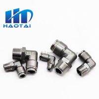 M5/M6 1/8 1/4 1/2 Pneumatic tire neck 304 stainless steel plug-in quick connector air pipe connector Elbow joint Hand Tool Parts Accessories