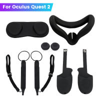 VR ซิลิโคนชุดอุปกรณ์เสริม Controller สำหรับ Oculus Quest 2ชุดป้องกัน Eye Face Pad Touch Handle Grip VR อุปกรณ์เสริม