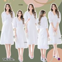 TW19180 Dress เดรสสั้นคอตต้อลฉลุ ..