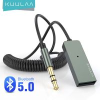 【HOT SALE】 KUULAA Aux อะแดปเตอร์รถยนต์ไร้สาย USB บลูทูธกับแจ็ค3.5มม. อะแดปเตอร์เพลงและเสียงสำหรับไมโครโฟนแฮนด์ฟรีลำโพงรถยนต์