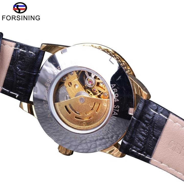 forxining-ตัวเลขบนขอบสีทองเคลื่อนไหวแบบโปร่งใสนาฬิกาข้อมือโครงกระดูกโรมันหรูหรานาฬิกาออโตเมติกผู้ชายแบรนด์หรู