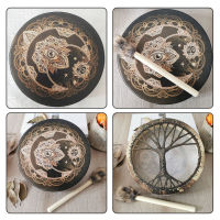 Alchemical Moon Drum งานฝีมือที่ทำด้วยมือแฟชั่น Shaman Drum Desktop Ornament Sound Healing Tool สำหรับครอบครัวเพื่อนที่ดีที่สุด Gift