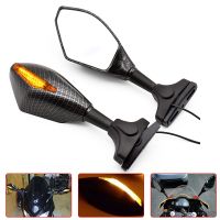 Universal Motorcycle LED Turn Signals Rear View Side Mirrors For Kawasaki NINJA 250 300R 300 250R 400R GTR1400