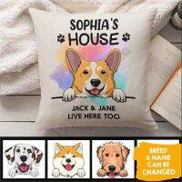 （ALL IN STOCK XZX）This is my dog house, and I also live here. Personalized DUP pillowcases, decorative pillowcases, throw sofa pillowcases   (Double sided printing with free customization of patterns)