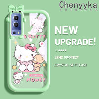 เคส Chenyyka สำหรับ VIVO Y72 5G Y52 5G Y75s 5G ลายการ์ตูนรูป Hello Kitten Cat ใหม่อัปเกรดกันกระแทกแบบใสซิลิโคนนิ่มเคสมือถือโปร่งใสลายกล้องถ่ายรูปที่สร้างสรรค์ปลอกป้องกัน