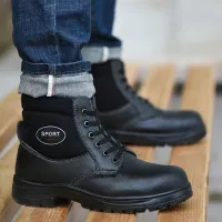 Size 36-48 safety shoes/safety boots medium cut steel toe cap protective work shoes waterproof tactical welding sh