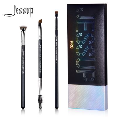 Jessup Eyebrow brushes set 3pcs Pro eyebrow brush synthetic brow sculpt/slim flat angled brows brush/precision definer T326 Makeup Brushes Sets