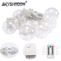 2.5M 12 Balls LED Christmas Outdoor Fairy Lights Plug In Room Garland Curtain Remote Control For Wedding New Year Eve Decoration