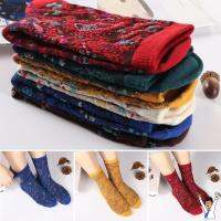 SADIE Ladies Casual Sox Breathable Floral pattern Stocking Flower Print Cotton Socks