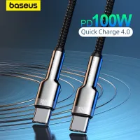 Baseus USB C To USB Type C สายเคเบิลสำหรับ Macbook Pro QC 4.0 PD USB C สายเคเบิลที่ชาร์จความเร็วสูงเหมาะสำหรับ Xiaomi Redmi Note 8 Pro เหมาะสำหรับ S20 Samsung