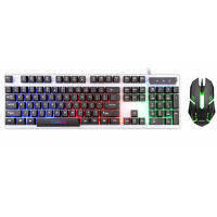 ✨ชุดคีย์บอร์ดและเมาส์ไฟสีรุ้ง ? Gaming keyboard and mouse Rainbow RGB LED Illuminated ✨