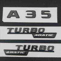 3D ABS สีดำรถด้านหลัง Trunk Badge สติกเกอร์ Fender โลโก้ด้านข้าง A35 Turbo 4Matic สัญลักษณ์สำหรับ A 35 AMG W176 W177อุปกรณ์เสริม