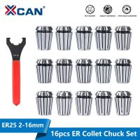 XCAN 16pcs ER25 Collet Chuck 2-16mm with ER25 Collet Wrench,Milling Cutter Tool,CNC Lathe Tool Holder for Milling Cutter