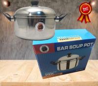 High-Quality Stainless Soup Pot หม้อสองหู แสตนเลส ขนาด 22 เซนติเมตร