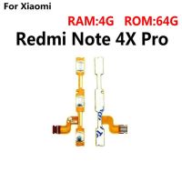 สำหรับ Xiaomi Redmi Note 4 4x Pro ทั่วโลกกระดุมด้านข้างสายเคเบิลงอได้ปุ่มปรับระดับเสียงชิ้นส่วนซ่อมแซมสายเคเบิลงอได้สายไฟ Fpc