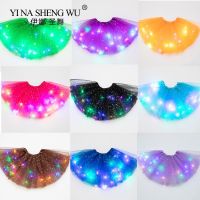 LED Glowing Light Kids Girls Princess Tutu Skirts Children Tulle Wedding Party Dancing Mini Skirt Costume Cosplay LED Glow Skirt