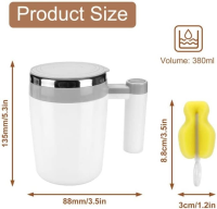 Self Stirring Mug ถ้วยกาแฟแบบชาร์จไฟได้อัตโนมัติ Magnetic Stirring แก้วกาแฟพร้อมถ้วยแปรง &amp; ฝาปิด Auto Self ผสม Stainless