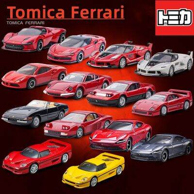 รถสปอร์ต Takara Tomi Tomica Ferrari 1/62รถของเล่นหุ่นอัลลอยเหล็กหล่อขนาดเล็กเป็นของขวัญในสไตล์ที่หลากหลายสำหรับเด็ก