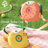 Kocotree Childrens Plastic Straw Bottle Water Cup for kids Spring And Summer Donut Straw Cup Boys And Girls Portable Kettle Water Bottle Straw Cup with Shoulder Strap KQ22108