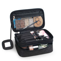 【cw】Makeup Bag Women Double-Layer Large-Capacity Travel Organizer Cosmetic Bags Waterproof Nylon Make Up Wash Toiletry Case ！
