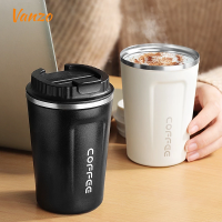 New Double-layer Vacuum Stainless Steel Portable Coffee Cup Simple Car Mounted Mens and Womens High-value Handy Thermos Cup