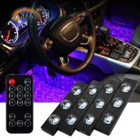 4pcs Led Car Interior Atmosphere Light Foot Ambient Lights With USB Backlight Remote Control RGB Auto Decorative Lamp