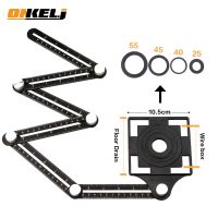 ONKEL.J 6-Fold Aluminium Alloy Angle Finder Measuring Ruler Perforated Mold Template Tool Locator Drill Guide Tile Hole