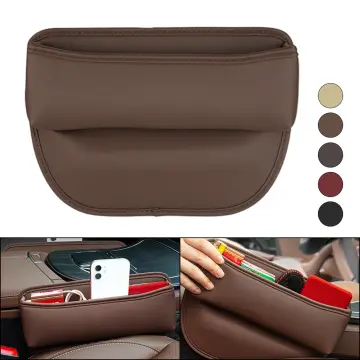 Brown Car Seat Gap Filler Pocket Auto Seat Leak Stop Pad Soft Padding  Storage