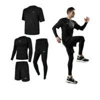 CODtianjia6731 Full SET 4 IN 1 Shirt JERSEY Ball Shirt Cuff BASE LAYER Leggings Long Sports Shorts Men RUNNING JOGGONG GYM