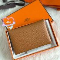 A.L.I.C.E Hermes Calvin ซีรี่ส์หนังลูกวัวที่ใส่นามบัตรที่ใส่นามบัตร 18 กระเป๋าสตางค์